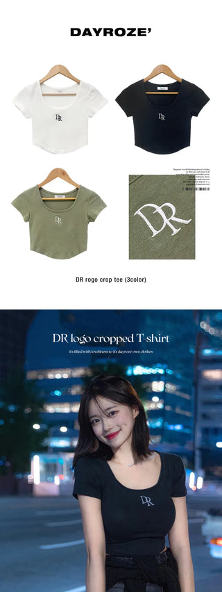 DR Embroidered Logo Cropped T-Shirt (3 colors)