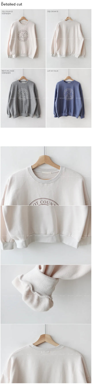 [Fleece-lined] Printed Oversized Sweatshirt