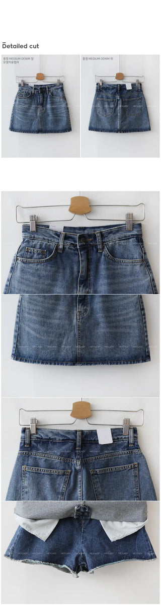 denim mini skirt