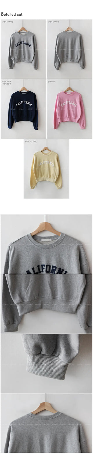 CALIFORNIA Lettering Cotton Sweatshirt