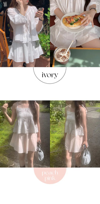 A-line flared mini skirt pants (2c)