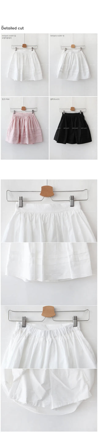 A-line cotton mini skirt