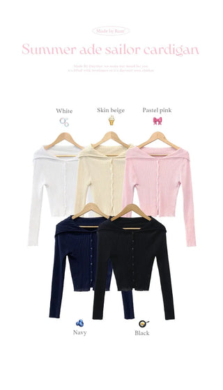 Summer Sailor Collar Cardigan (5 colors)