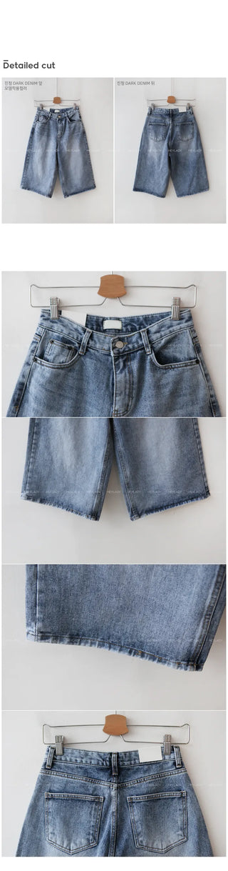 Wide 8/10 length denim pants