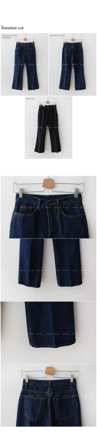 Sleep-down style bootcut denim pants
