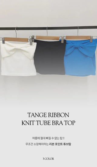Ribbon knit tube top