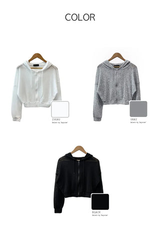 Linen cropped hoodie (3 colors)