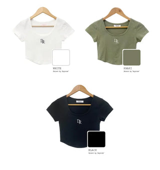 DR Embroidered Logo Cropped T-Shirt (3 colors)