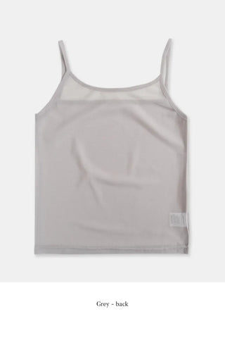 Mesh layered sleeveless top
