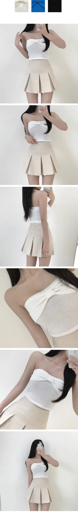 Ribbon knit tube top