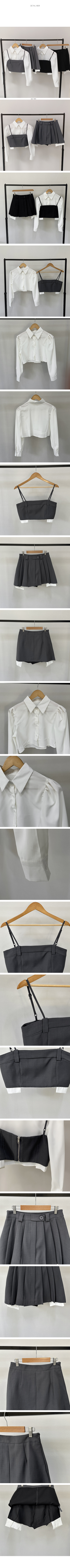 [SET] Puff blouse, bustier, and pleated skirt set