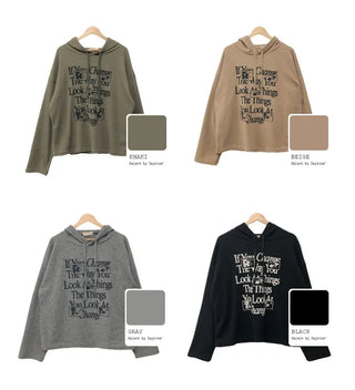 Lettering Hooded Oversized T-Shirt (4 colors)