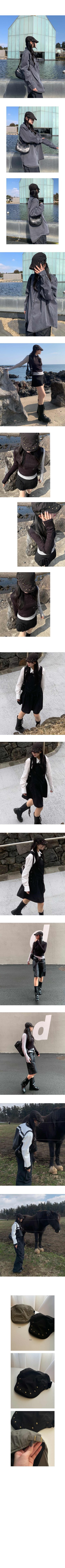 Studded newsboy cap