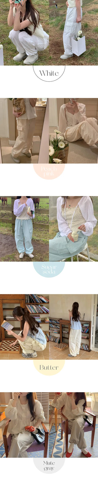 2-Way Wide Nylon Cargo Pants (5cm)