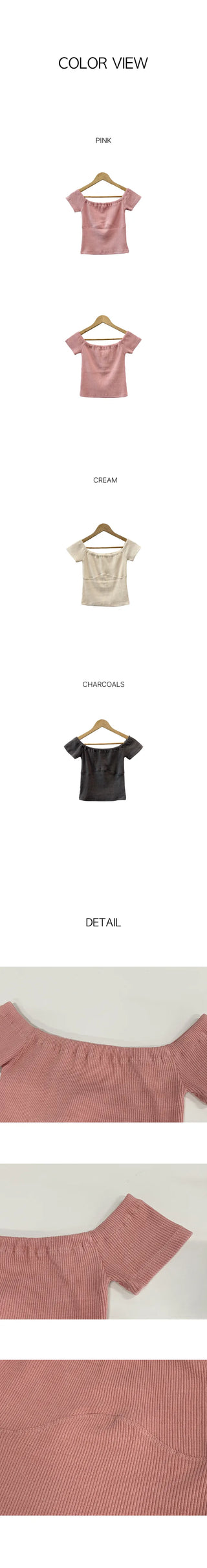 Pigmented Off-Shoulder Short-Sleeve T-Shirt (3 colors)