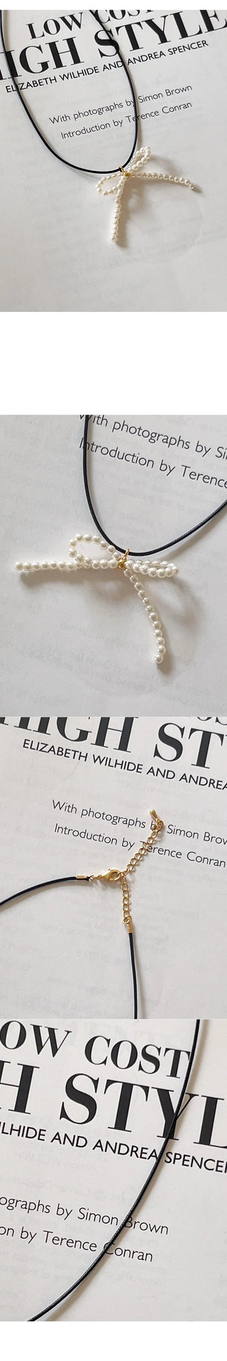 Pearl ribbon necklace