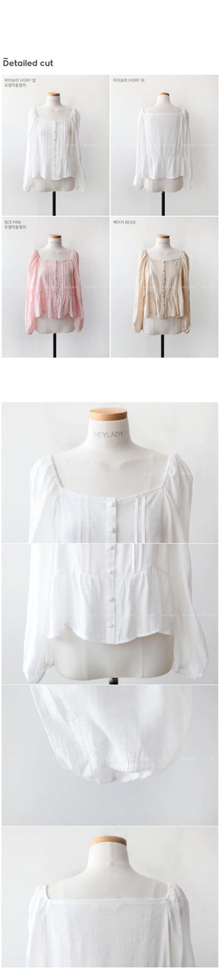 Pleated square blouse