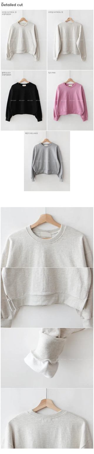 Cotton slit sweatshirt