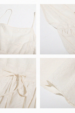 Backless Strap Jacquard Long Dress