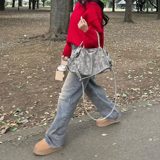 V-neck oversized knit