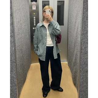 Checked collar shirt