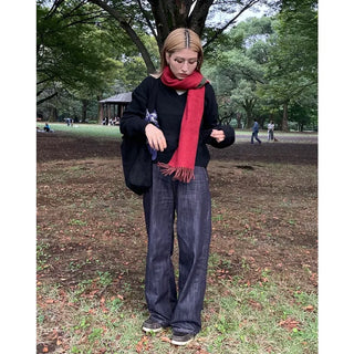 V-neck oversized knit