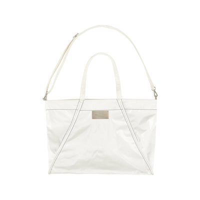 BIG COATING TOTE BAG IN WHITE