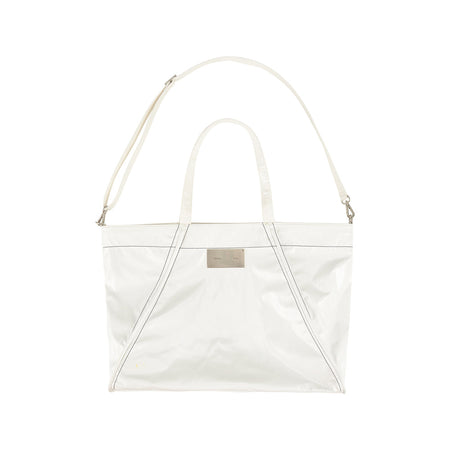 BIG COATING TOTE BAG IN WHITE