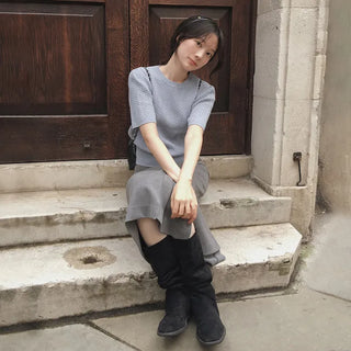 Slim wool cable knit