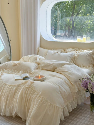 Cream Ruffle Princess Bedding Set