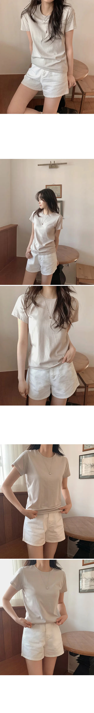 3.5-length cotton shorts