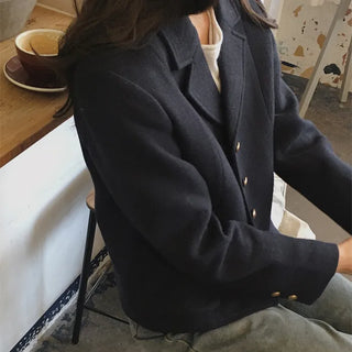 Gold button tweed jacket