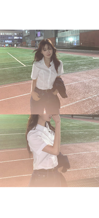 (basic/cropped) Striped shirt - 3 colors