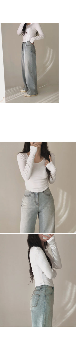 Round spandex T-shirt