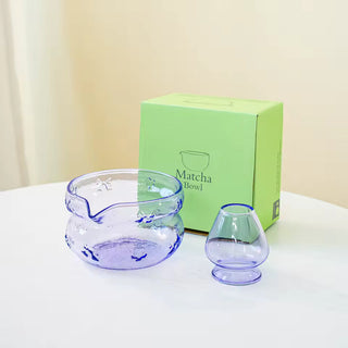 Pink and Purple Glass Matcha Set