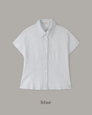 Striped short-sleeved shirt
