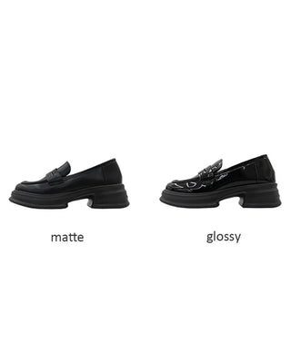 Simple platform loafers (2 colors)