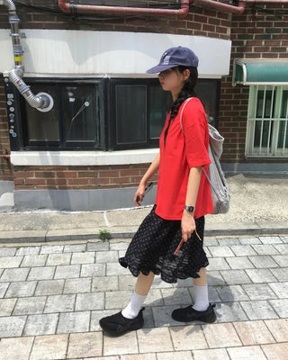 Frilled polka dot skirt
