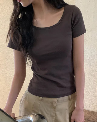 Daily Slim Round Basic Short-Sleeve T-Shirt