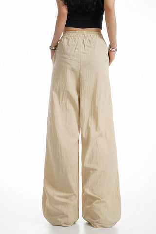 high waist ice silk drape casual pants