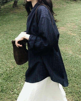 Striped Border Shirt Blouse