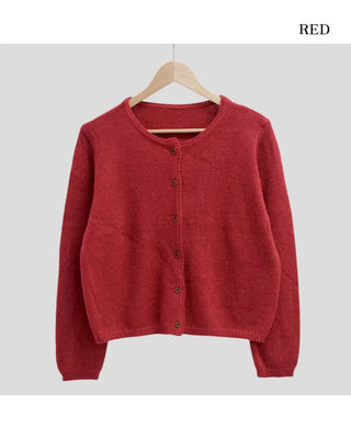 Wool round cardigan