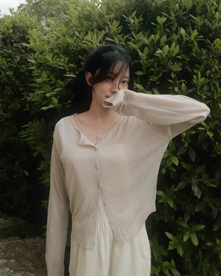 Perforated cardigan