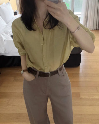 Striped Border Shirt Blouse