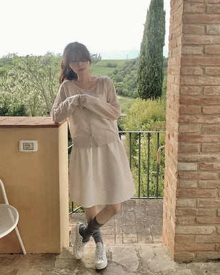 Striped border texture dress