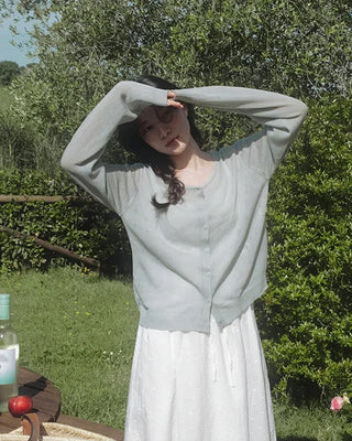 Perforated cardigan