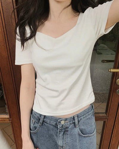 Square neck T-shirt
