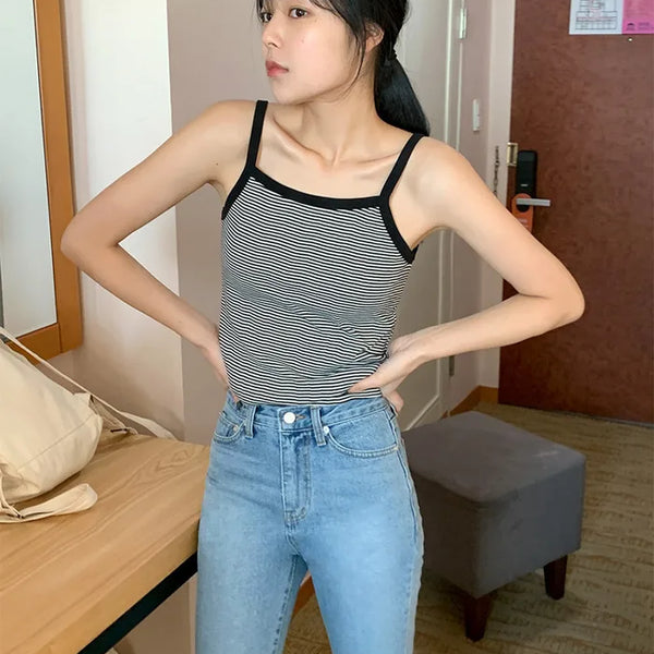 Striped sleeveless top