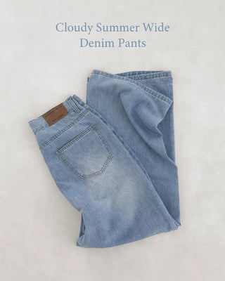 Summer wide denim pants