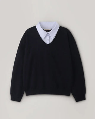 Shirt-layered knit
